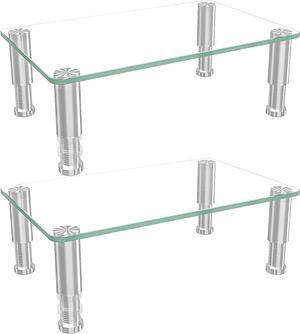 2 Pack Computer Monitor Riser with Height Adjustable Multi Media Desktop Stand for Flat Screen LCD LED TV, Laptop/Notebook/Xbox One