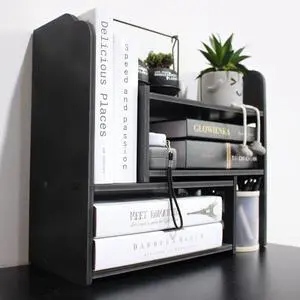 YGYQZ Small Bookshelf for Desktop Storage, Mini Cute Office Desk Shelves White Versatility Organizers for Women, Kids