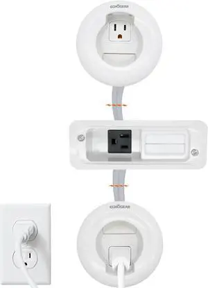 Echogear in-Wall TV & Soundbar Power Kit Safely Hides Cables Behind Your Wall - Includes Low Voltage Cable Managment to Conceal All TV & Soundbar Wires (HDMI, Optical, etc.)