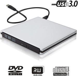 External CD Drive USB 3.0 Portable DVD Drive, Gipow External CD DVD+/-RW  Drives/Writer/Rewriter/Burner High Speed Data Transfer for MacBook Mac OSX  Laptops Desktops Notebooks Windows7/8/10 (Black) 