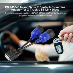 PN 405048 6- and 9-pin Y Deutsch C-ummins Adapter for X-Truck USB Link