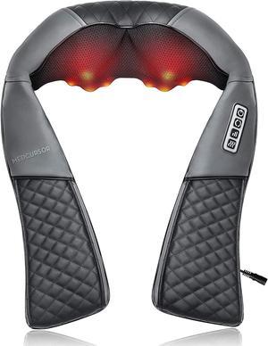 Medcursor Neck Shoulder Massager with Heat, Electric Shiatsu Back Massage Device, Portable Deep Tissue 3D Kneading Pillow for Muscle Pain Relief
