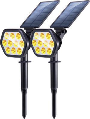 Nekteck Solar Lights Outdoor,10 LED Landscape Spotlights Solar Powered Wall Lights 2-in-1 Wireless Adjustable Security Decoration Lighting for Yard Garden Walkway Porch Pool Driveway