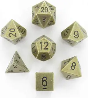 Dice: 7-set metal: Old Brass Chessex: 7-Die Set Color - Limited Time Chessex Manufacturing CHX-27023