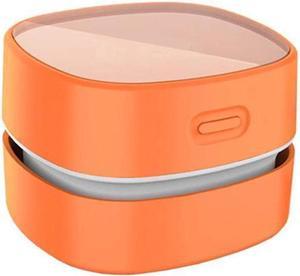 Desktop Vacuum cleaner,Mini table dust sweeper Energy Saving,High endurance up to 400 mins,Cordless&360º Rotatable Design for Cleaning Hairs,Crumbs,Computer Keyboard of gifts for kids (orange)