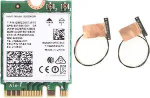 Dual Band Antennas+ Intel Wireless-AC 8265NGW NGFF 867M Wifi Bluetooth 4.2 Card