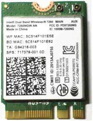Dual Band Wireless N Intel 7260 7260NGW NGFF WiFi+Bluetooth 4.0 Card  for ZBOOK 14 15 17 G2