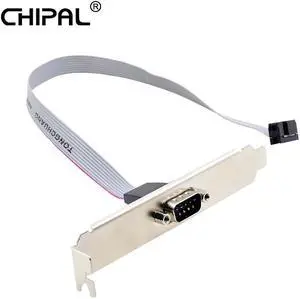For Motherboard 9 Pin Female to RS232 DB9 Pin Com Port Ribbon Serial Cable Connector Bracket with cable