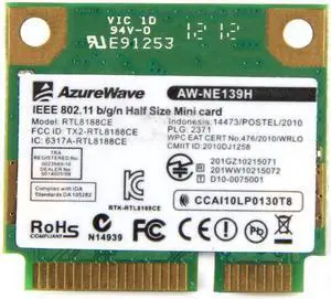 150Mbps Realtek RTL8188CE AW-NE139H 2.4G 802.11BGN Mini PCI-E WiFi wireless Card