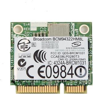 Broadcom BCM94322HM8L Wireless 300M Half Mini PCI E 2.4/5GHz Wi-Fi Card 300Mbps