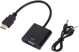 HDMI to VGA Adapter Cable Male To Female HDMI Male TO VGA Female Converter Adapter with Audio Cable 1080P Digital to Analog Video Audio