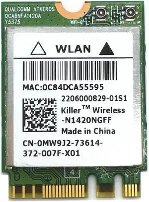 For ALIENWARE 15 17 Killer N1420NGFF 802.11ac 867Mbps + Bluetooth 4.0 M.2/NGFF Card Better than Killer 1535 1525