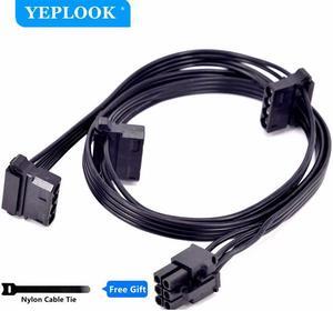 PCIe 6Pin to 3 Molex 4Pin IDE Cable For Seasonic X Series SS-1050XM2, SS-1250XM2, SS-650 KM3, SS-750 KM3, SS-850 KM3 Series PSU