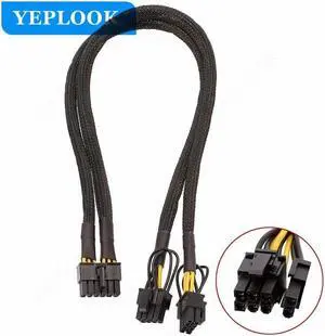 12Pin to Dual 8Pin(6+2Pin) PCIe 8Pin Sleeved Power Splitter Modular Cable for GPU 3080 3090 2060 Seasonic P-860 P-1000 X-1050