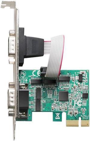 PCIe Dual Serial Expansion Card chip  AX99100 2 Port Industrial DB9 COM RS232 Converter Adapter Controller for Desktop PC