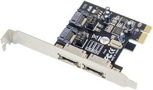 PCIE x1 eSATA + SATA ? 6G 2-CH expansion card Hot plug and Hot Swap ASM1061