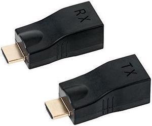 HDMI Extender, Up to 100ft HDMI Ethernet Network Extender Adapter Over RJ45 Cat5e Cat6 Cable (30M Sender + Receiver, 1 Port RJ45)