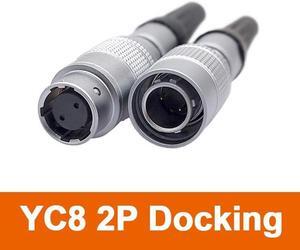 YC8 mini Circular connectors 8mm 2 pin Sensor connector Docking push pull self lock 8mm(2 Pin Docking)