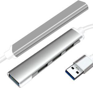 USB3.0 Hub, Portable 4-in-1 USB3.0 to 4 x USB3.0 Adapter, USB3.0 Data Splitter Compatible with Laptop, PC, Computer, Mobile HDD, Flash Drive USB Laptops and Other USB Devices-Gray