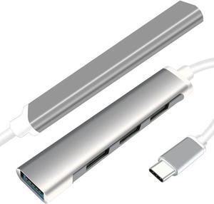 USB-C 4-Port Hub,USB C Adapter,  Slim Aluminum,Type C 3.1 Hub with 4 Port USB 3.0 for USB-C Devices Including New MacBook, Google Chromebook Pixel and More-Gray