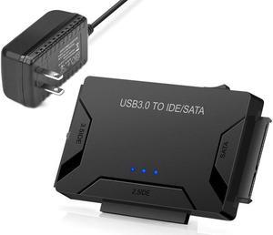 USB to SATA IDE HDD Adapter - USB 3.0 Cable to 2.5" 3.5" SATA IDE Hard Drive for Windows 10/8.1/8/ 7/Vista/XP, Mac OS, Support 6TB, Include 12V 2APower Adapter & USB 3.0 Cable