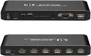 4K 2x3 Video Wall Controller Splitter 14 Display Modes viewer, Video Wall Processor with RS232 Control Support 1x1, 1x2, 1x3, 1x4, 1x5,1x6, 2x1, 2x2, 2x3, 3x1, 3x2, 4x1,5x1, 6x1
