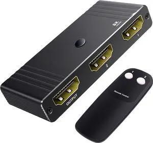 8k@60hz HDMI Switch Splitter, Aluminum Bidirectional HDMI Switcher 2 in 1 Out,Splitter 1 in 2 Out, Manual HDMI Hub Support VRR, Dynamic HDR, HDCP 2.3 Compatible with Xbox PS5/4/3 Blu-Ray Player