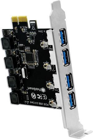 4 Ports PCIE USB 3.0 Card Super Speed 5Gbps PCI Express (PCIe) Expansion Card for Windows 11/10/8.1/8/7/Vista/XP/Server