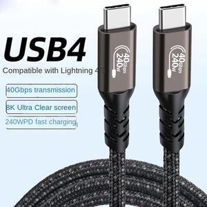 Braided USB4.0 C to C Cable 5FT, 8K UHD Display 40Gbps Type C to Type C 240W Fast Charging Cord Charger Compatible with Samsung Galaxy S23 S22 S21 S20 Ultra, Note 20 Laptop, Hub, Docking