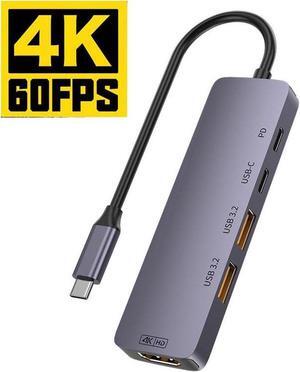 USB C Hub, 10Gbps USB C Splitter for Laptop, 4K@60Hz HDMI, 140W Type C Power Delivery, USB C 3.2 and 2*USB A 3.2 Data Ports for MacBook Air/Pro, PC, Flash Drive, iPhone 15/15 Pro/15 Pro Max