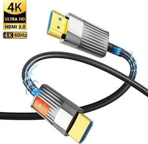 16FT Fiber Optic HDMI Cable in-Wall, Fiber HDMI Cable Supports 4K@60Hz, 4:4:4/4:2:2/4:2:0, HDR, Dolby Vision, HDCP2.2, ARC, 3D, High Speed 18Gbps, Slim and Flexible HDMI Fiber Optic Cable