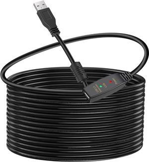 Active USB 3.0 Extension Cable 16 FT, USB 3.0 Extender Male to Female Cord with Signal Booster Compatible with Oculus Quest 2, Rift Sensor, Steam VR, Gaming PC, Printer