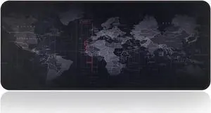 Extended XXXL Gaming Mouse Pad - Portable Large Desk Pad - Non Slip Water Resistant Rubber Base, World Map , Gaming Mouse Pad Keyboard Pad. - L 35.43 inch * W  15.75 inch