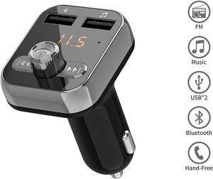 Novsight Bluetooth FM Transmitter,  Bluetooth Car Adapter, Wireless in-car Bluetooth Receiver MP3 Player Stereo Radio Adapter car kit, Dual USB Interface and iPhone Speakerphone Samsung Smartphone