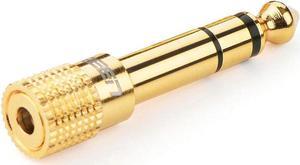 Professional 6.35mm 1/4 inch Plug to 3.5mm 1/8 inch Jack Gold Plated TRS AUX Stereo Audio Headphone Jack Adapter Converter Connector