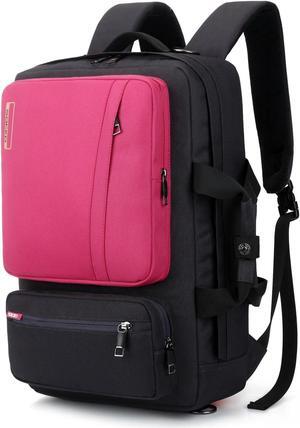 Unisex 15.6-17 Inch Laptop Backpack with Side Handle and Shoulder Strap, Pink