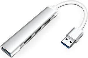 USB C Hub 4 Ports USB3.0 to 4 X USB 3.0 Hub Adapter for MacBook, Mac Pro, Mac mini, iMac, Surface Pro, XPS, PC, Flash Drive, Mobile HDD-Silver