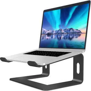 Laptop Stand, Ergonomic Aluminum Laptop Mount Computer Stand, Detachable Laptop Riser,Notebook Holder Stand Compatible with MacBook Pro/Air HP Lenovo Samsung Huawei ,All 10-15.6" Laptops(Black)