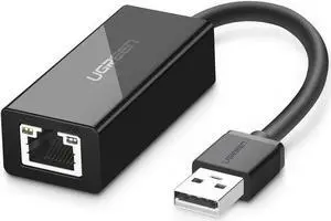 USB Ethernet Adapter USB 2.0 Network Card to RJ45 Lan for Windows 10 Xiaomi Mi Box 3 Nintend Switch Ethernet USB, Black