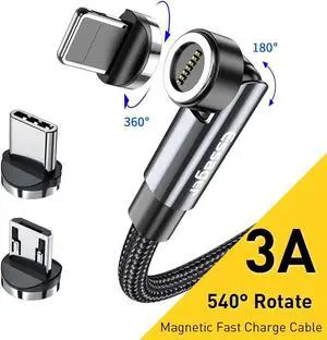 USB A to USB C Cable (1-Pack, 3.3ft), 3A USB C Cable with 540 Rotate, Type C Charger Cable Fast Charging for MacBook Pro, iPad Pro Air Mini, Samsung Galaxy S23/22/Z Fold/Z Flip, Pixel