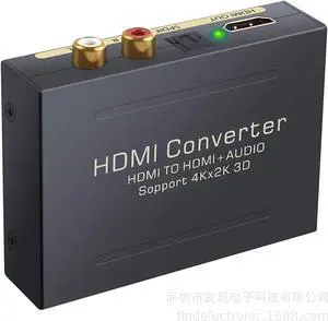 HDMI Audio Extractor Splitter HDMI to HDMI + Optical + RCA L/R Stereo Audio Out Support 4K@30Hz 1080P Full HD 3D