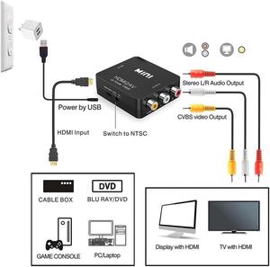 HDMI to RCA, HDMI to AV,1080P HDMI to 3RCA CVBs Composite Video Audio Converter Adapter Supports PAL/NTSC for Amazon Fire TV Stick, Roku, Chromecast, Apple TV, PC, Laptop, Xbox, HDTV, DVD - Black HDMI to RCA, HDMI to AV,1080P HDMI to 3RCA CVBs Composite Video Audio Converter Adapter Supports PAL/NTSC for Amazon Fire TV Stick, Roku, Chromecast, Apple TV, PC, Laptop, Xbox, HDTV, DVD - Black
