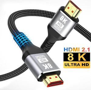 8K HDMI 2.1 Cable 10ft, Certified 48Gbps Ultra High Speed HDMI Cable 10K 8K60Hz, 4K120Hz 4:4:4 eARC DTS:X HDR10+ HDCP 2.2&2.3 3D Dolby Atmos Compatible with Mac Gaming PC Soundbar PS5