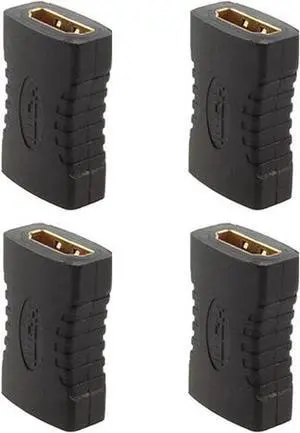 HDMI Female to Female Coupler, Gold Plated High Speed HDMI Adapter Double Female HDMI Connector Support 3D 4K 1080P HDMI Cable Extender, 4 Pack
