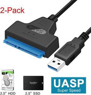 SATA to USB Cable - USB 3.0 to 2.5 SATA III Hard Drive Adapter - External Converter for SSD/HDD Data Transfer, 2-Pack