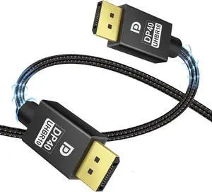 DisplayPort Cable 10FT, Ultra Slim & Thin 8K 4K Display Port 2.1 Cable(DP Cable) Support 8K@60Hz, 4K@144Hz/120Hz 40Gbps HDR1 for Laptop,PC,Monitor
