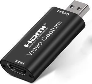 Audio Video Capture Card 4K HDMI to USB 1080P High Definition Device Record Directly to Computer for Gaming Streaming Teaching Video Conference, Live Broadcasting Without Delay