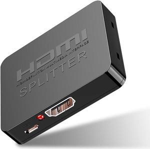 HDMI Splitter 1 in 2 Out 4K @ 60Hz 1x2 Powered HDMI Splitter Duplicate Mirror  for Xbox PS4 PS3 Fire Stick Roku Blu-Ray Player Apple TV HDTV (1 Source to 2 Displays)