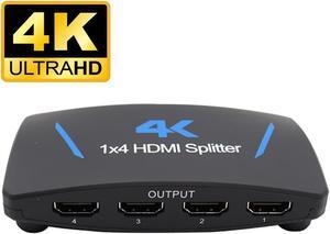 HDMI Splitter 1 in 4 Out -4K Hdmi Splitter 1x4 Ports v1.4 Powered 4K/2K@30hz Full Ultra HD 1080p US Adapter 3D Support 4Kx2K@30Hz 3D HDCP1.4b HDCP1.4 for Xbox, PS5, Fire Stick, Roku