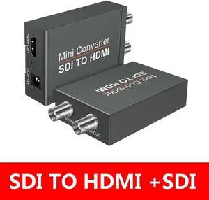1080P SDI to HDMI Video Mini Converter with Audio Embedder, SDI to HDMI Adapter for SD-SDI, HD-SDI and 3G-SDI Signals SDI Loopout with Power Supply (OZH5)